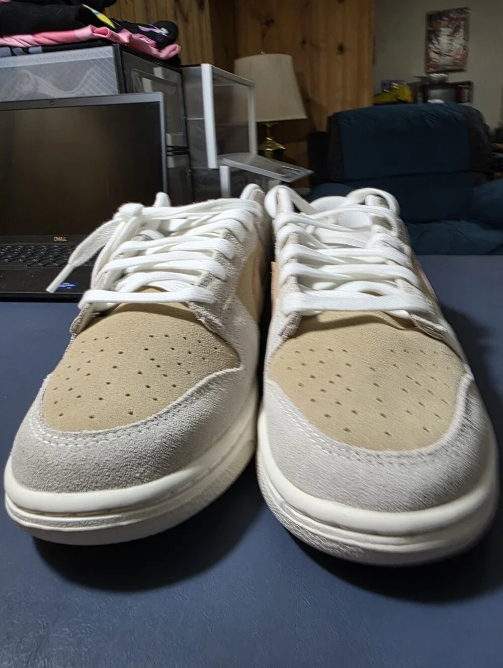 Nike Dunk Low Sneakers in Beige and White Size 10w/8.5m, New.